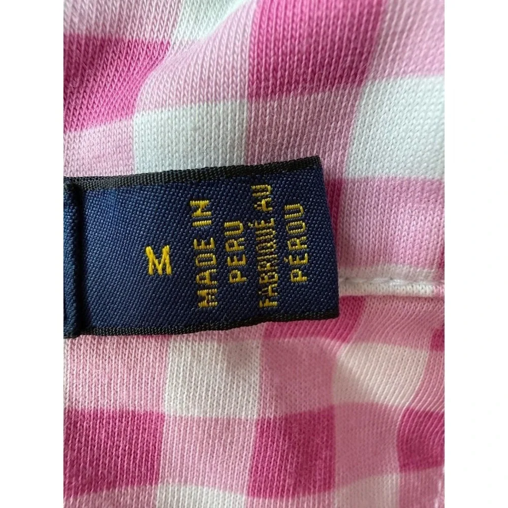 Polo Golf Ralph Lauren Shirt Women Medium Pink Gingham Sleeveless Tailored Fit